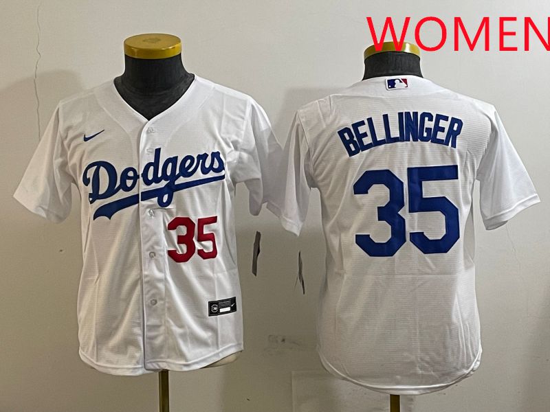 Women Los Angeles Dodgers 35 Bellinger White Game 2025 Nike MLB Jersey style 5